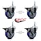 Service Caster 4 Inch Blue Polyurethane 38 Inch Threaded Stem Caster Set with Brake SCC-TS20S414-PPUB-BLUE-PLB-381615-4 - alternate 4